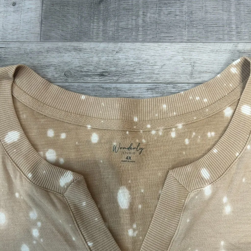 Wonderly NWT Beige Pullover V-Neck Long Sleeve Women's R12 - Image 2