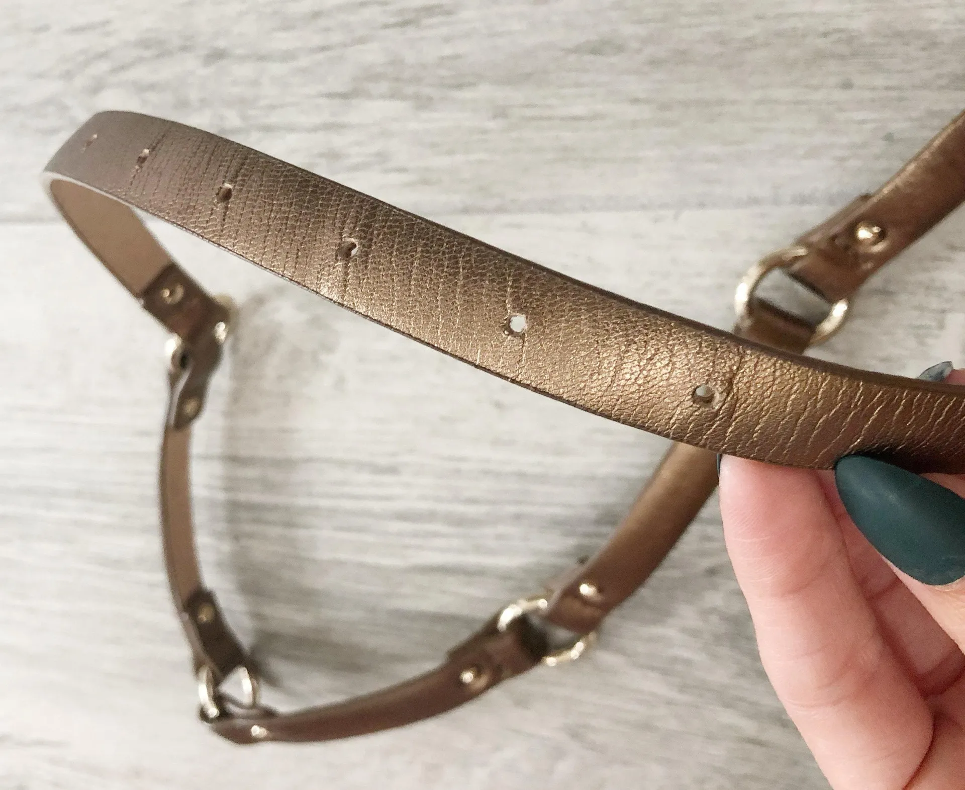 Bronzed Gold Skinny Belt - Image 7