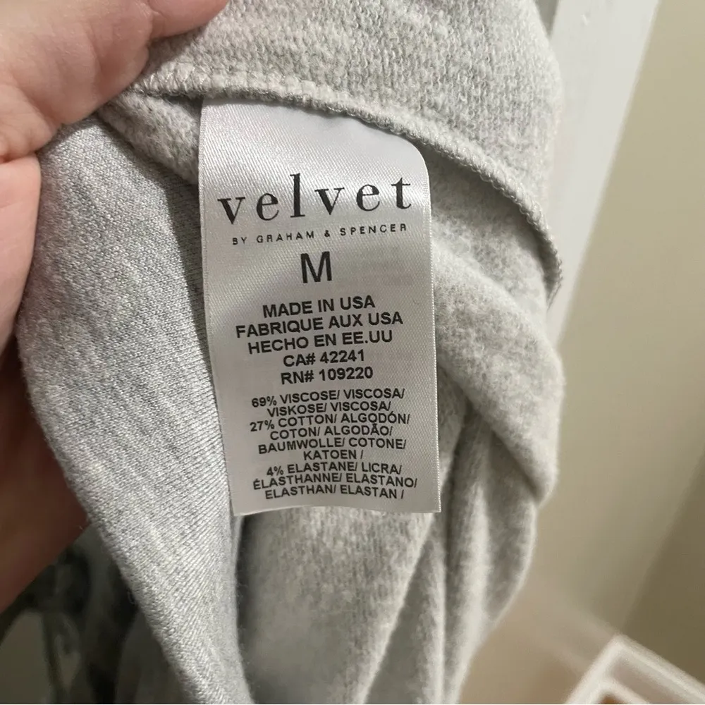 VELVET Graham & Spencer Jogger Pants Grey and White Womens Size Medium Gray - Image 7