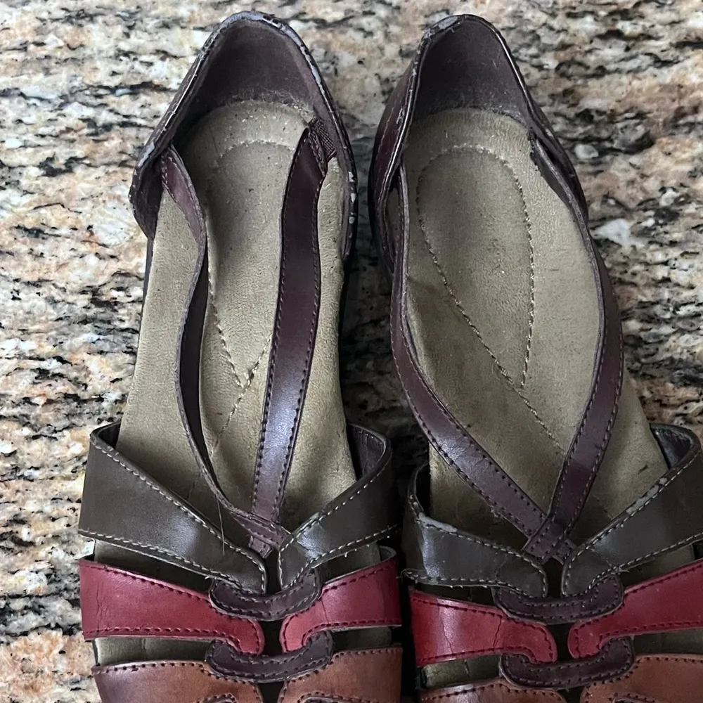 Thom McAn Doris Leather Woven Sandals Women’s 7.5 – Boho Hippie Forest Fairy Brown - Image 12