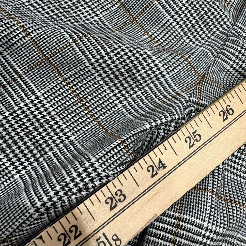 Zara Black Tan Houndstooth Plaid Trousers Cropped Ankle Pants Size 6 - Image 10