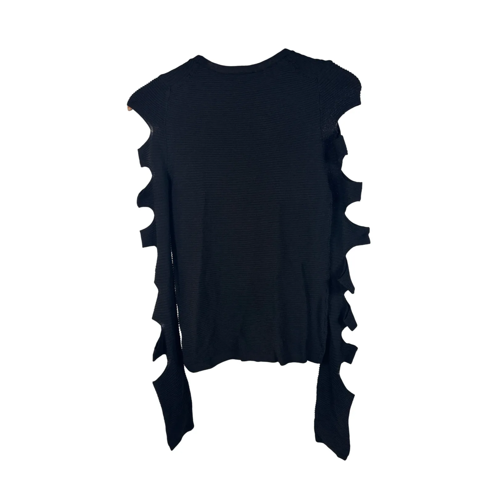 Skull Cashmere Tyrone Slash XS Black Pullover Cutout Sleeve Knit Top Sweater - Image 6