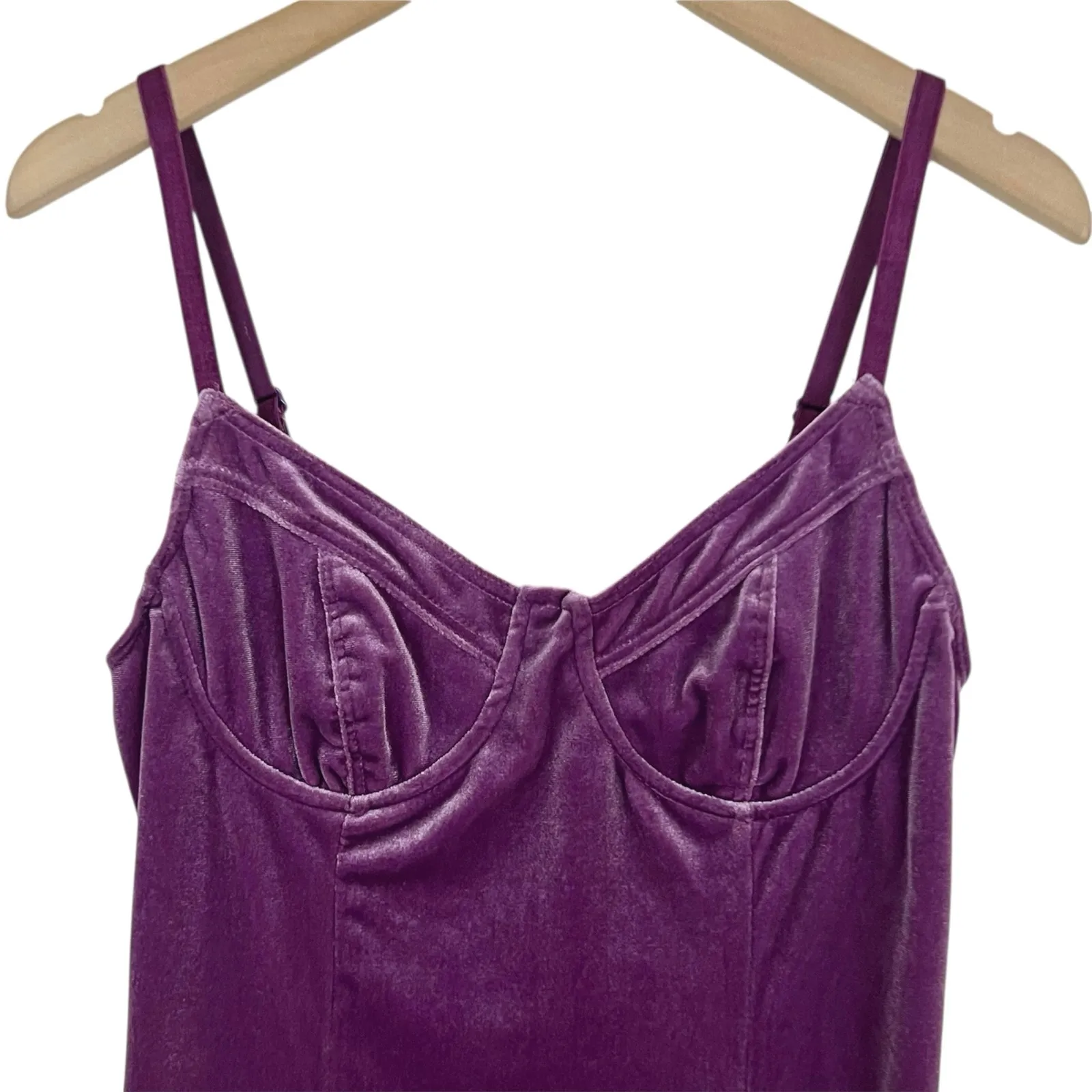 Urban Outfitters Dark Mauve Pink Velvet Sleeveless Mini Dress Size Small - Image 6