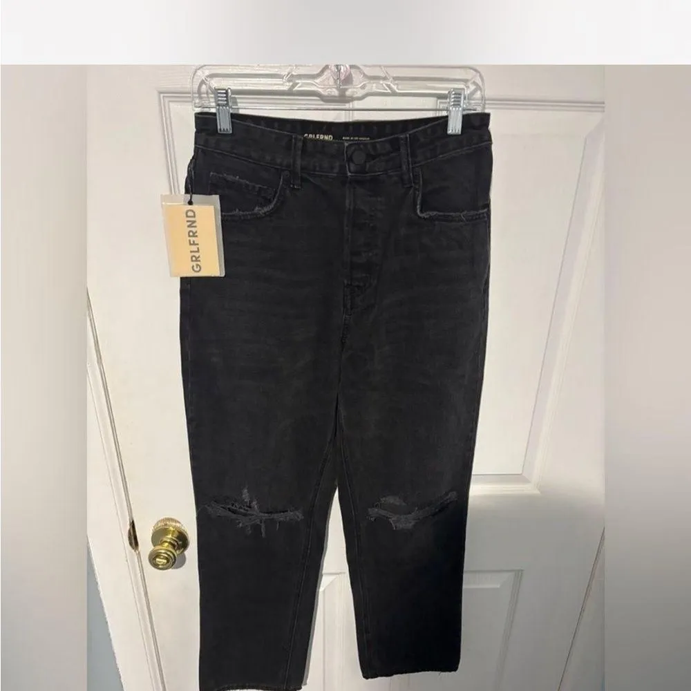 GRLFRND Amanda mid rise loose boyfriend Black Denim Jeans size 25 NWT - Image 4