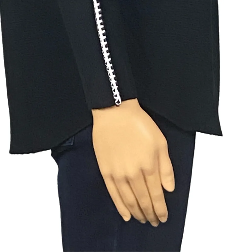 Aaeda Black Crew Neck Sweater w/white blanket - Image 5