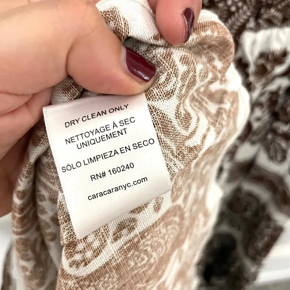 NWT Cara Cara Blue Hill Linen Printed Midi Dress Burgundy Women’s Size M White Size M - Image 10