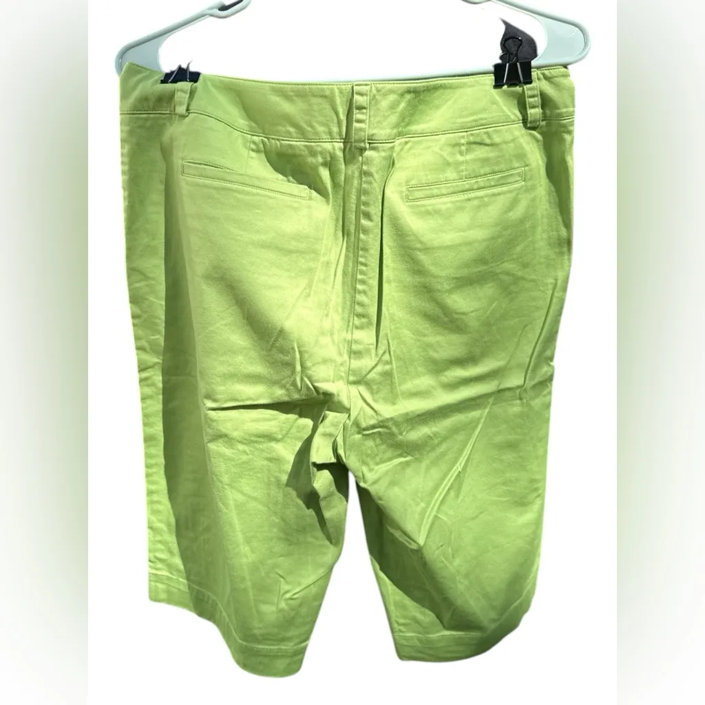 Talbots Heritage Bermuda Shorts 10 Vibrant Green Cotton Stretch Summer Classic - Image 4