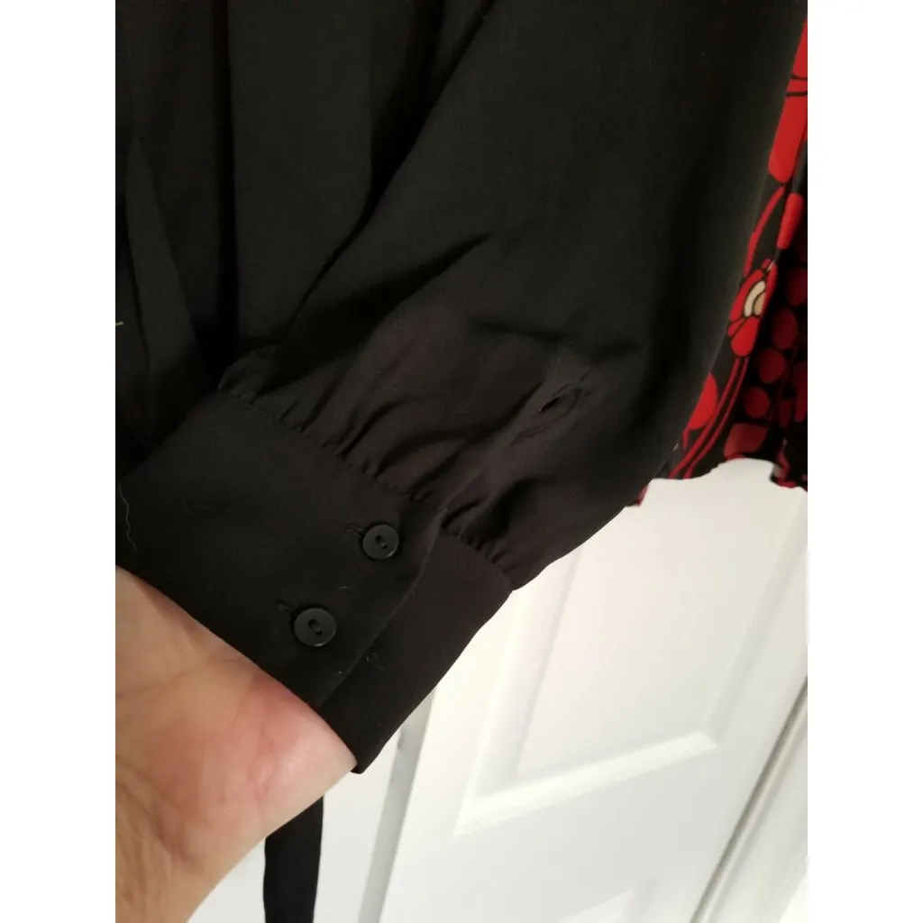 Chelsea28 Womens Faux Wrap Top Long Sleeve V Neck Blouse Black Size (M) - Image 12