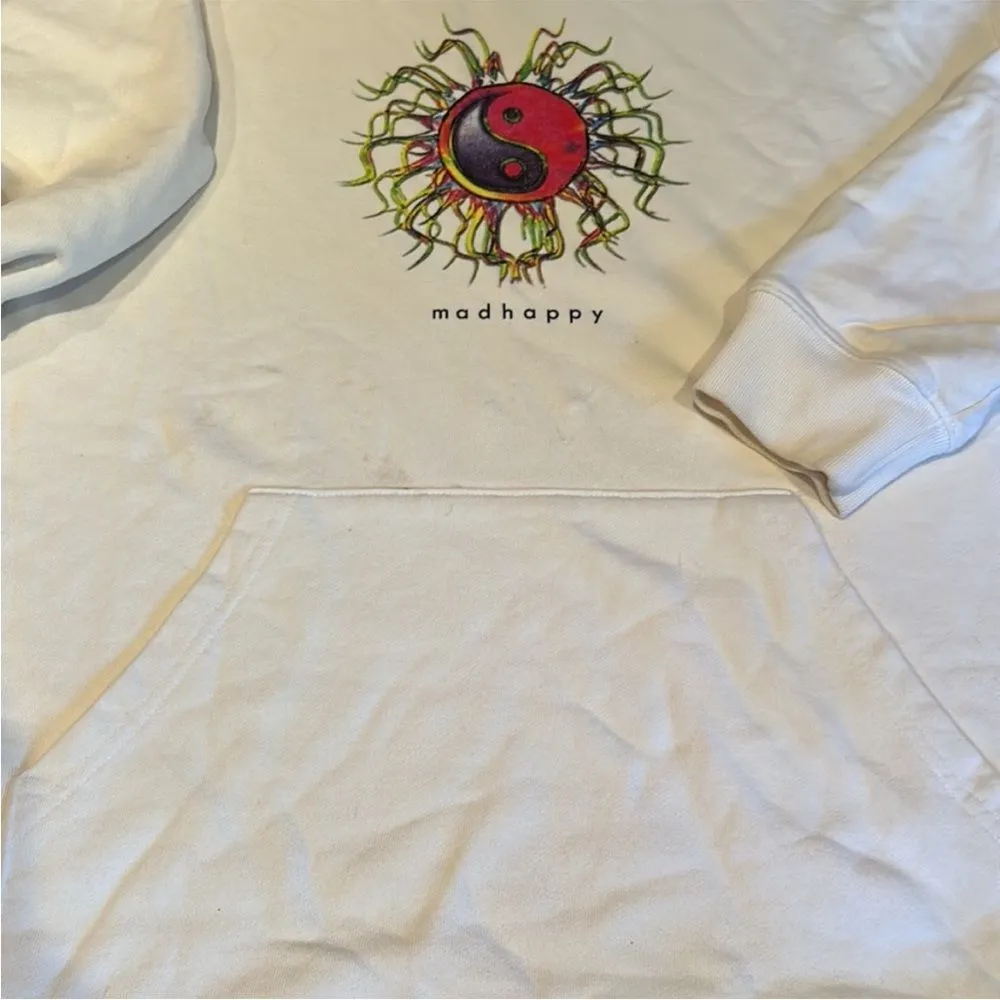 NEW MADHAPPY limited edition ying yang cream hoodie size S - Image 5