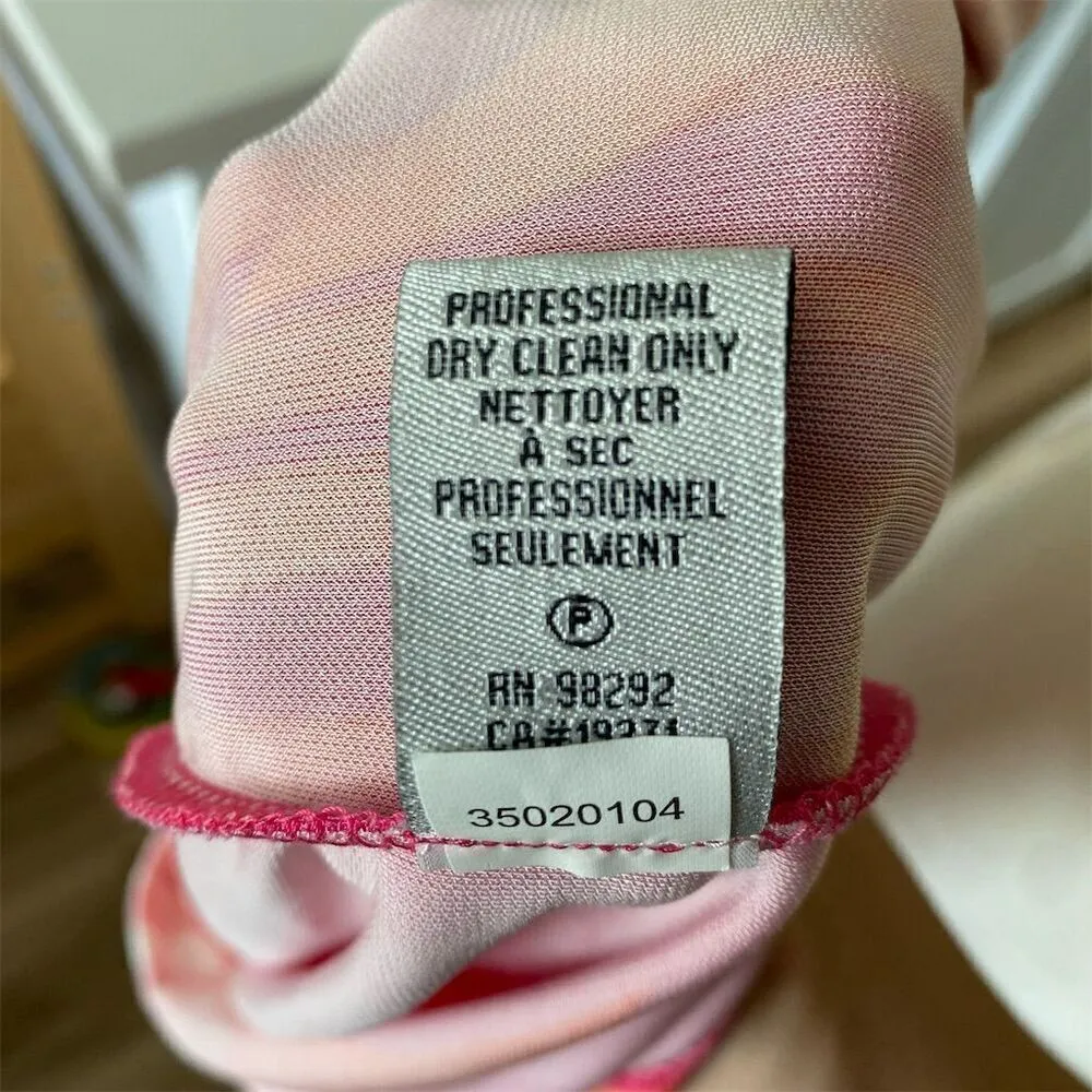 Tibi Women's Shift Dress Size S Pink/Orange Palm Leaf Sleeveless Party - Image 5