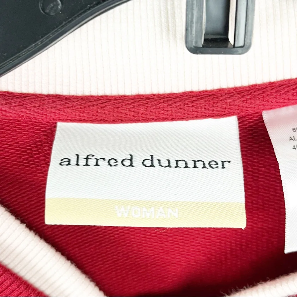 ALFRED DUNNER Red Long Sleeves Winter Graphic Button Cardigan, Size 3X - Image 3