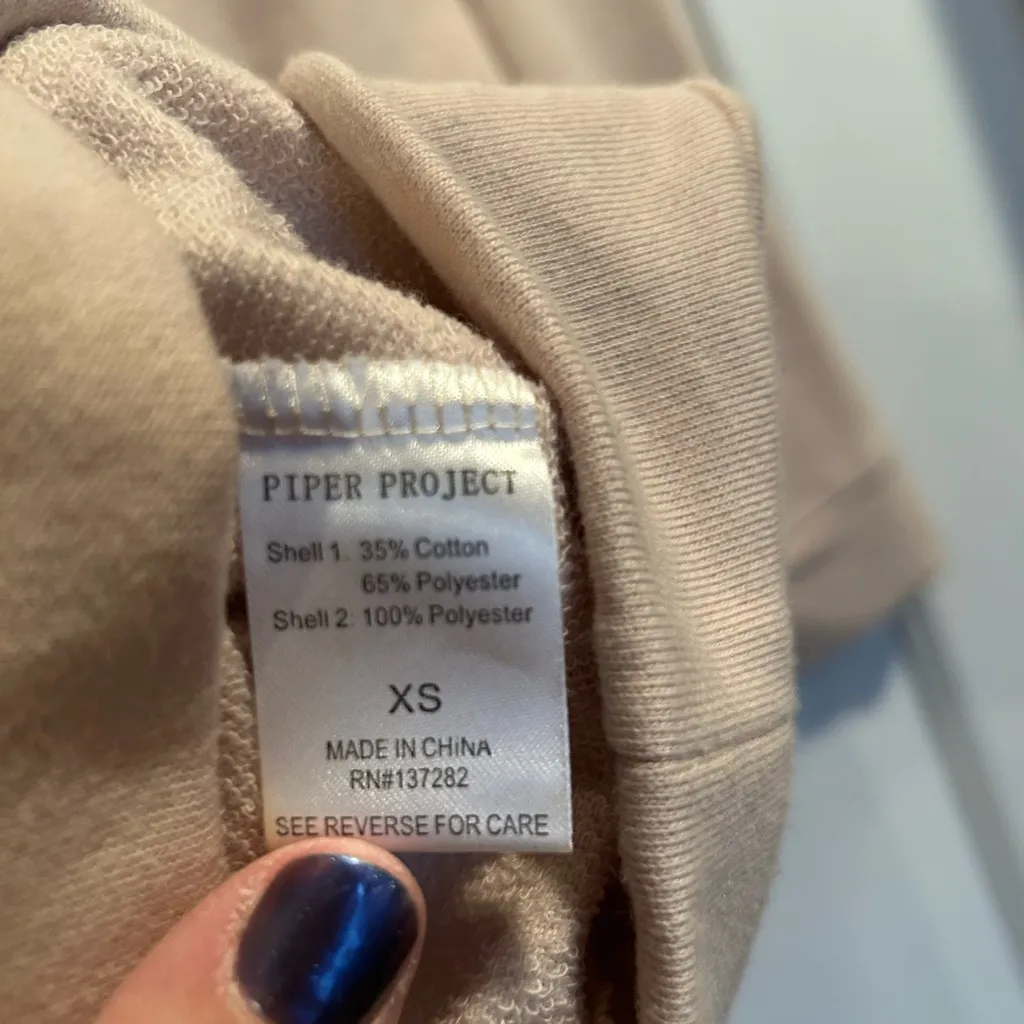 NWOT Piper Project Fringe Terry Crewneck Size XS - Image 4