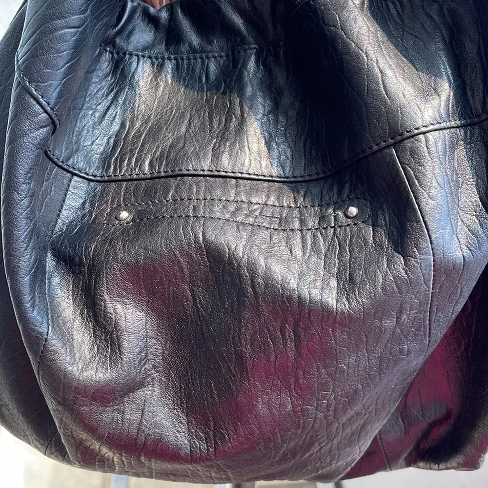 B Makowsky Huge  Black Leather Multi Entry  Shoulder Bag - Diaper Bag - Image 12