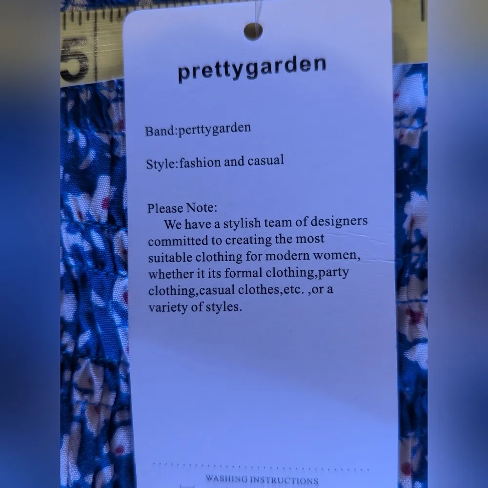 Pretty Garden floral one shoulder bodycon midi dress blue floral XL - Image 14