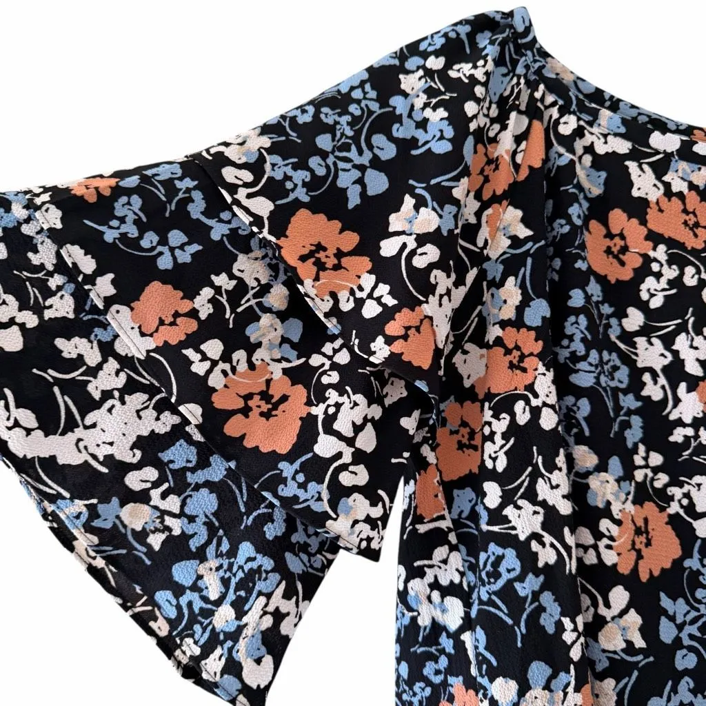 Charter Club floral-print ruffled-sleeve boat neckline pullover 3/4 sleeves mult - Image 4