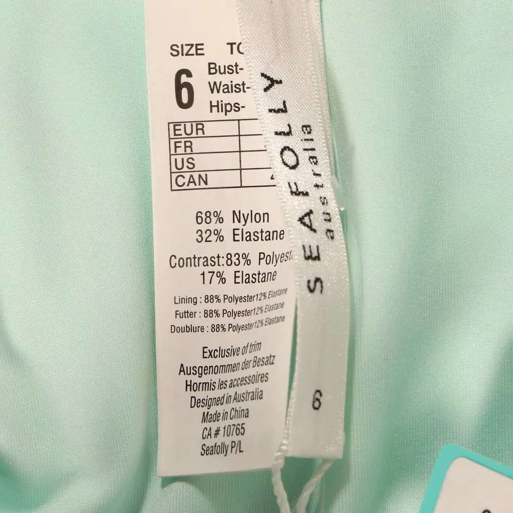 NWT Seafolly X Revolve Beach Break High Rise Bottom in Dazzling Blue - Image 9