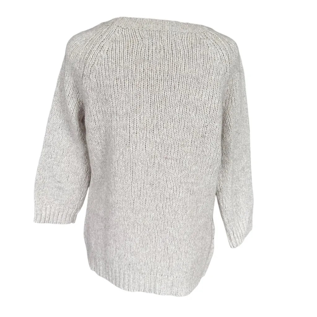 Loft linen colored 3/4 sleeve stretchy pullover sweater women's size small - Image 4