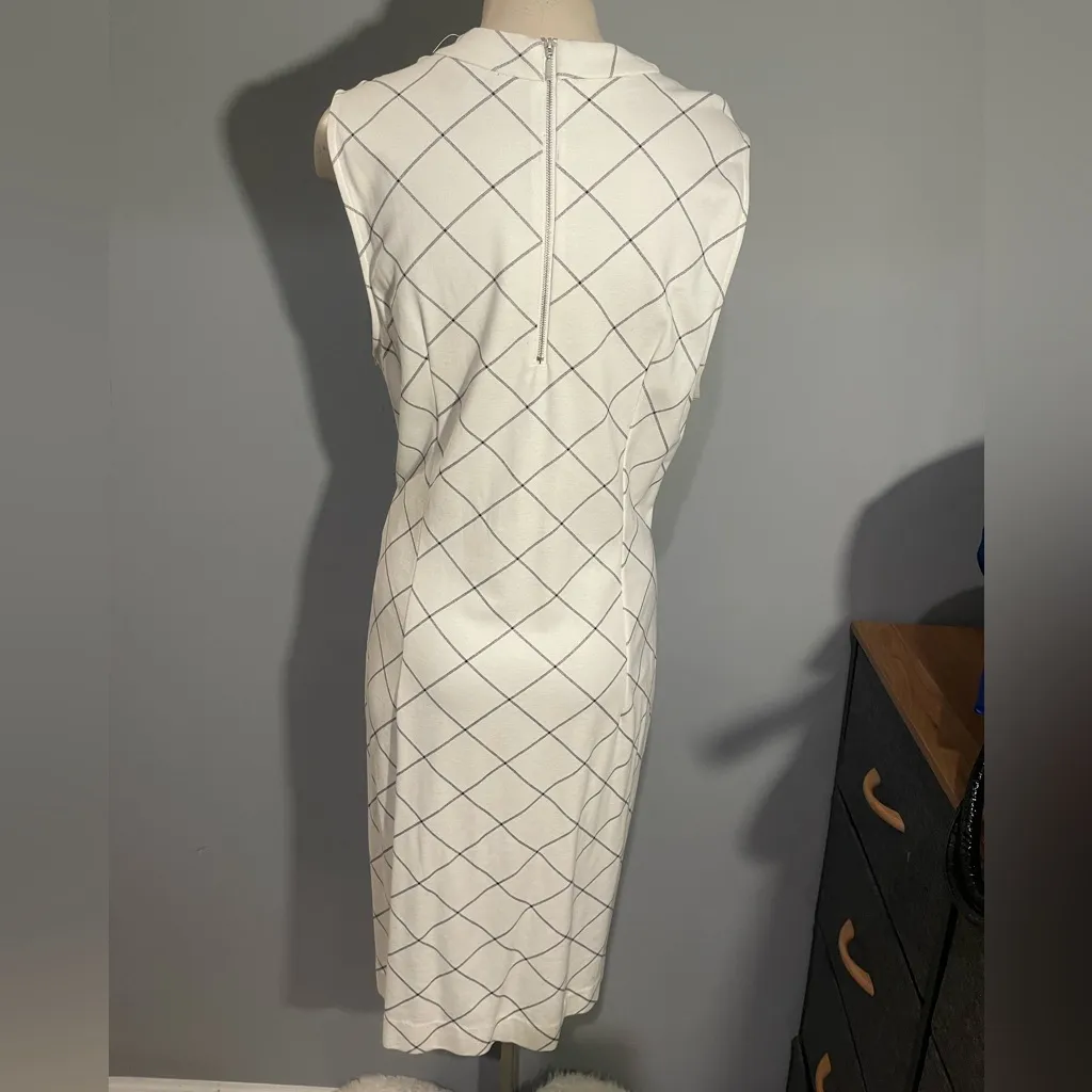 Sharagano Elegant White Dress with Black Accents woman’s size 14 - Image 2