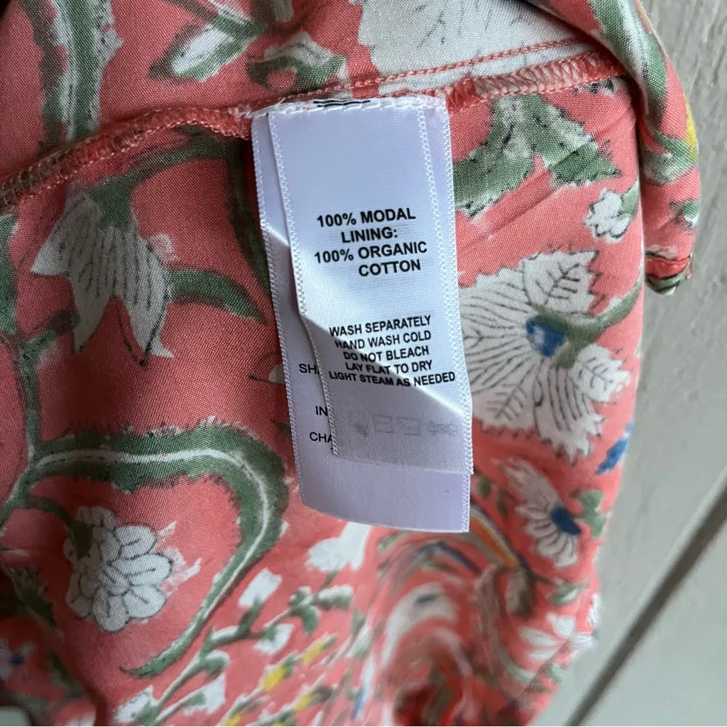 Emerson Fry India Collection Angel Dress Chelsey Floral Pink Organic Cotton XS/S - Image 9