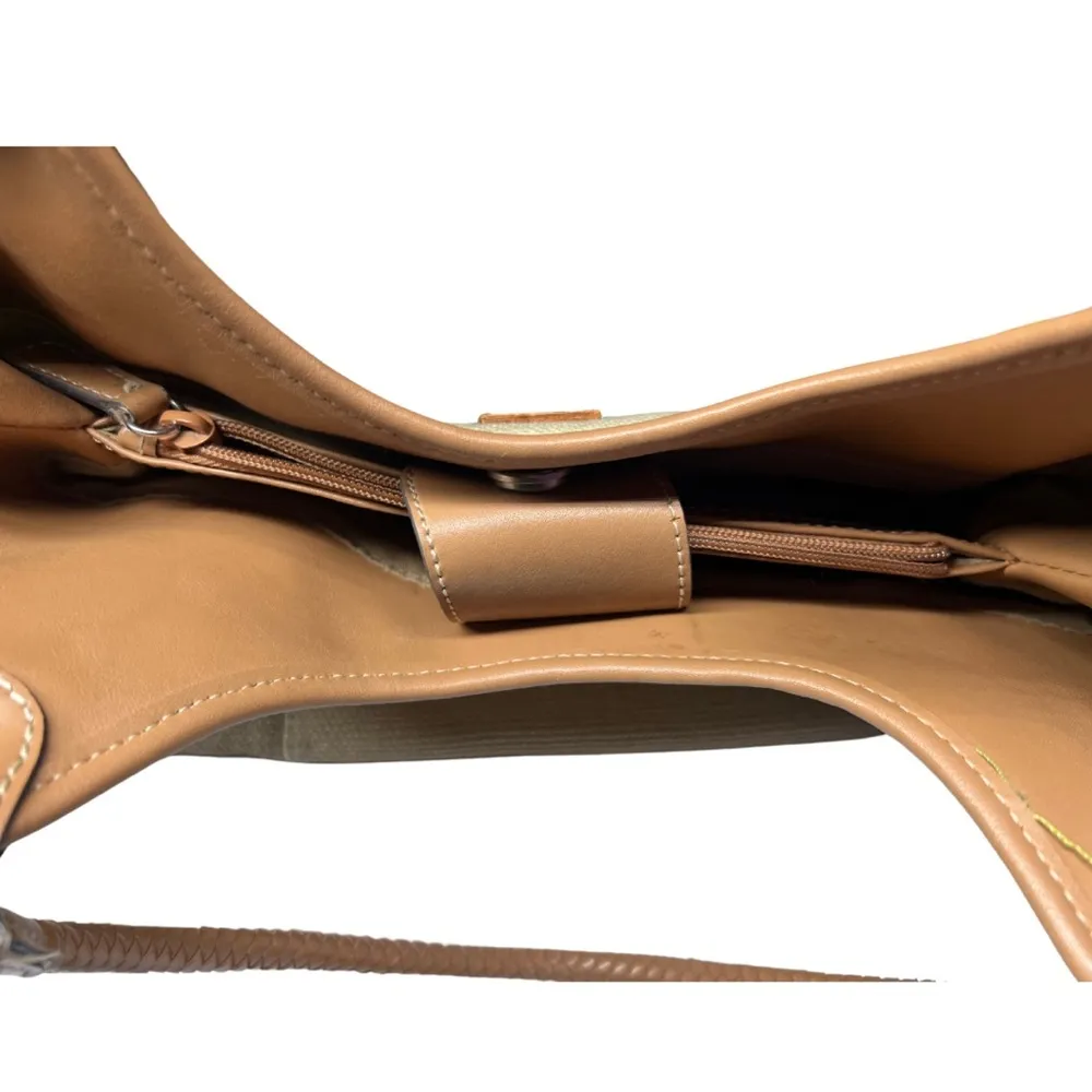 Relic shoulder bag neutral woven tan casual boho - Image 6