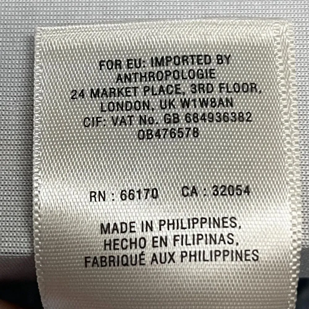 HD in Paris Anthropologie Women’s Sz 2 Light Blue Cream Lace Peplum Style Blouse - Image 4