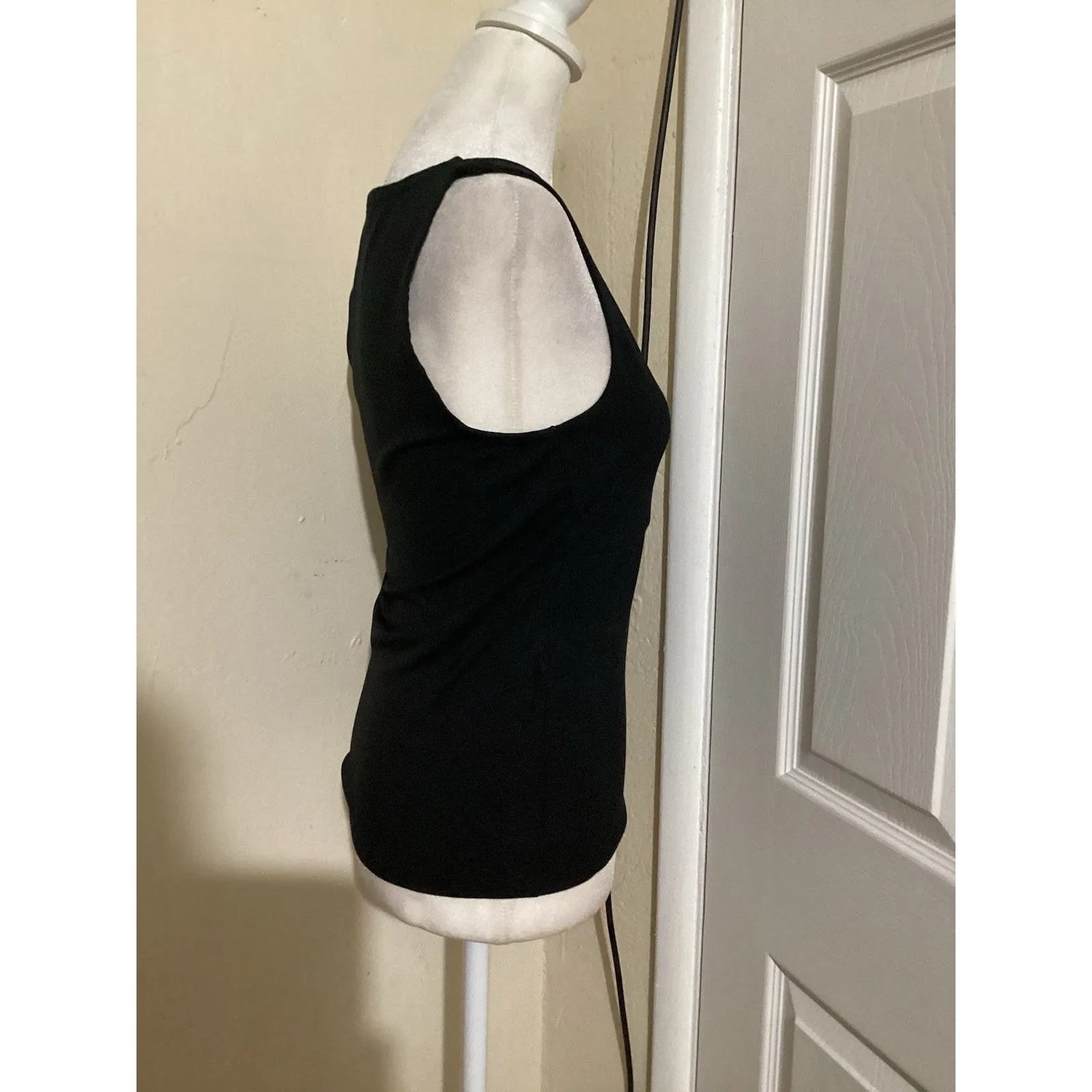 J Crew Tank Top Womens XSmall Black Sleeveless V Neck Stretch Casual Layering - Image 4