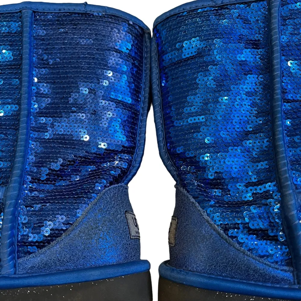 UGG Royal Blue Sequin Sparkle Boots - Image 11