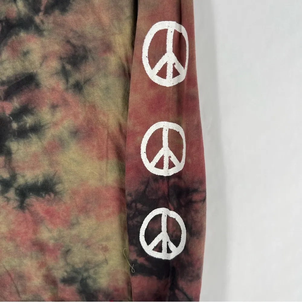 Aeropostale Optimist Peace Symbol Soft Tie Dye‎ Crew Neck Long Sleeve Tee - Image 6
