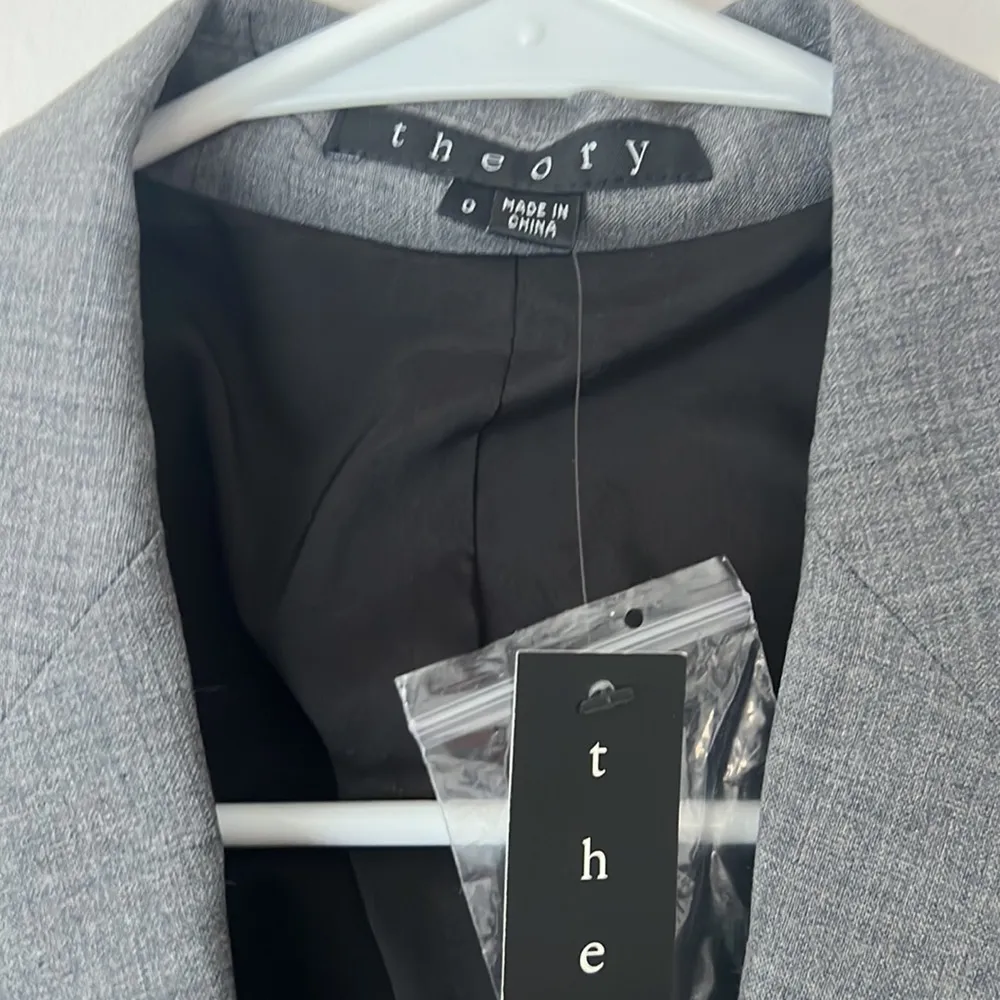 (NWT) Theory Wool Blend Blazer Gray Size 0 - Image 2