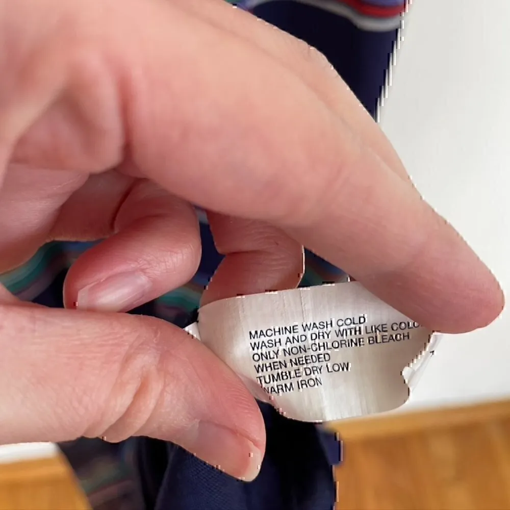 GAP Navy Blue Red White Multi Striped Sleeveless Tie Waist Blouson Maxi Dress M - Image 7