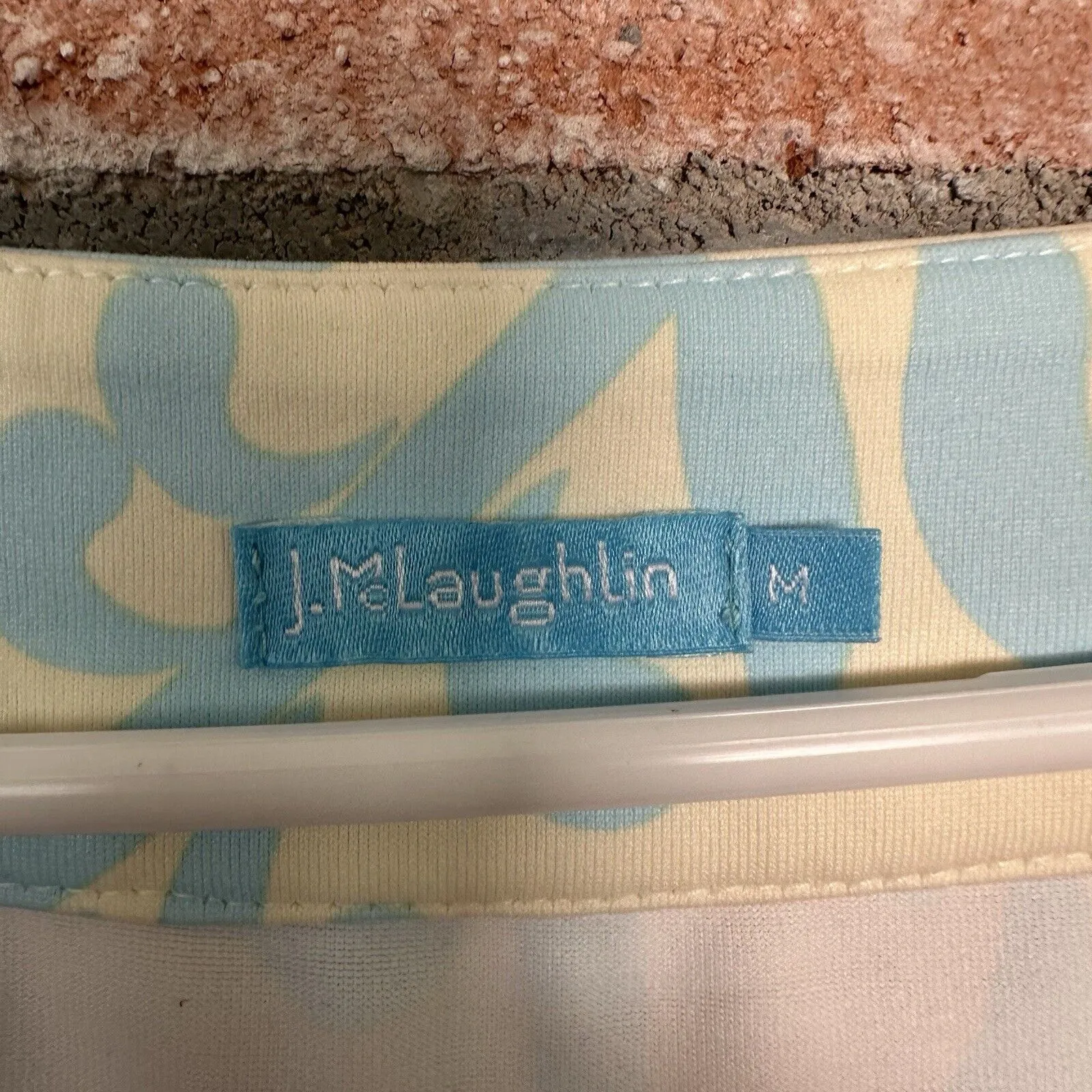 J. McLaughlin Catalina Cloth Paisley Tank Dress Cream Blue Medium - Image 4