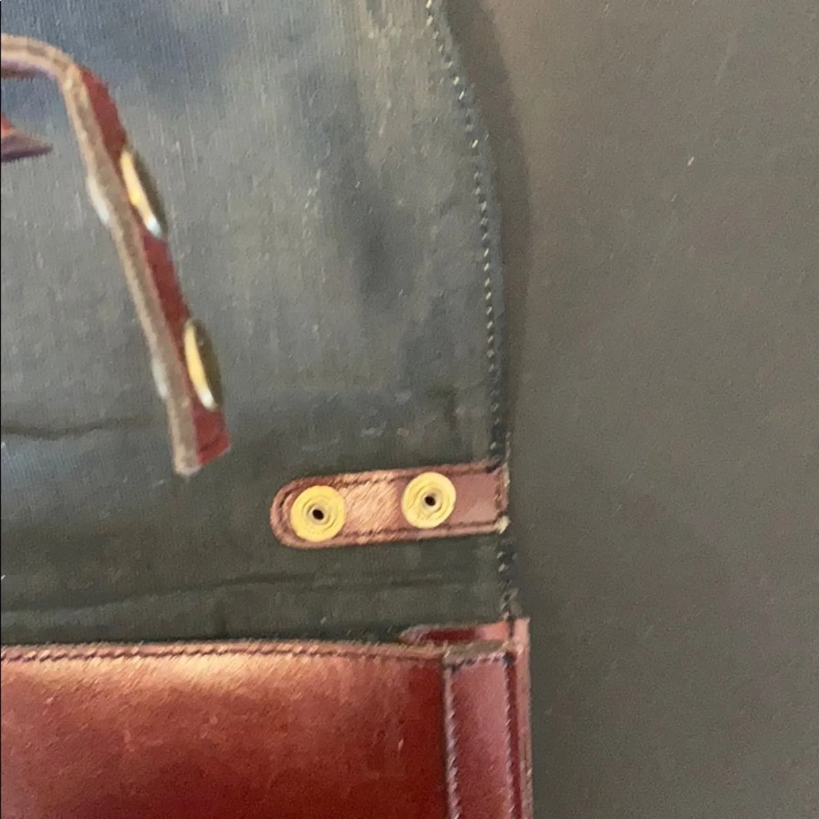 Vintage leather shoulder bag clutch made in Korea maroon brown 70s - Image 6