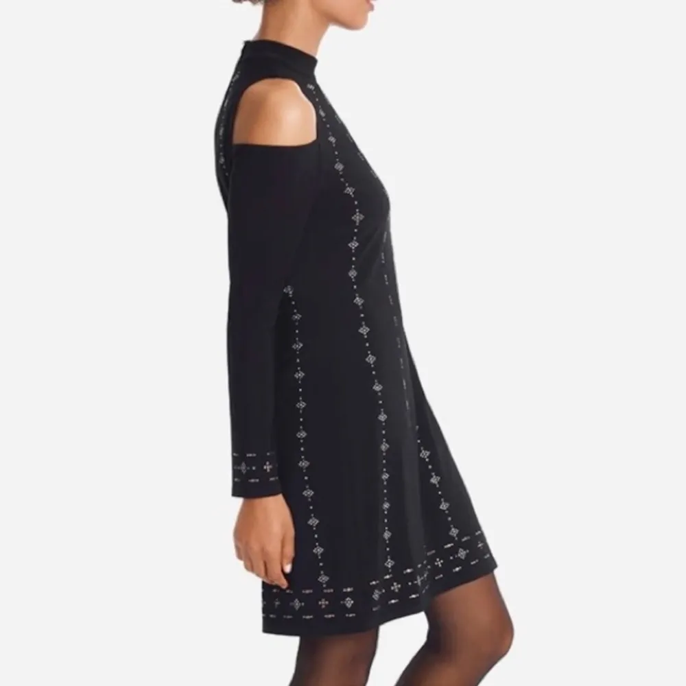 White House Black Market Cold Shoulder Sheath Dress Long Sleeve Size Small - Image 2