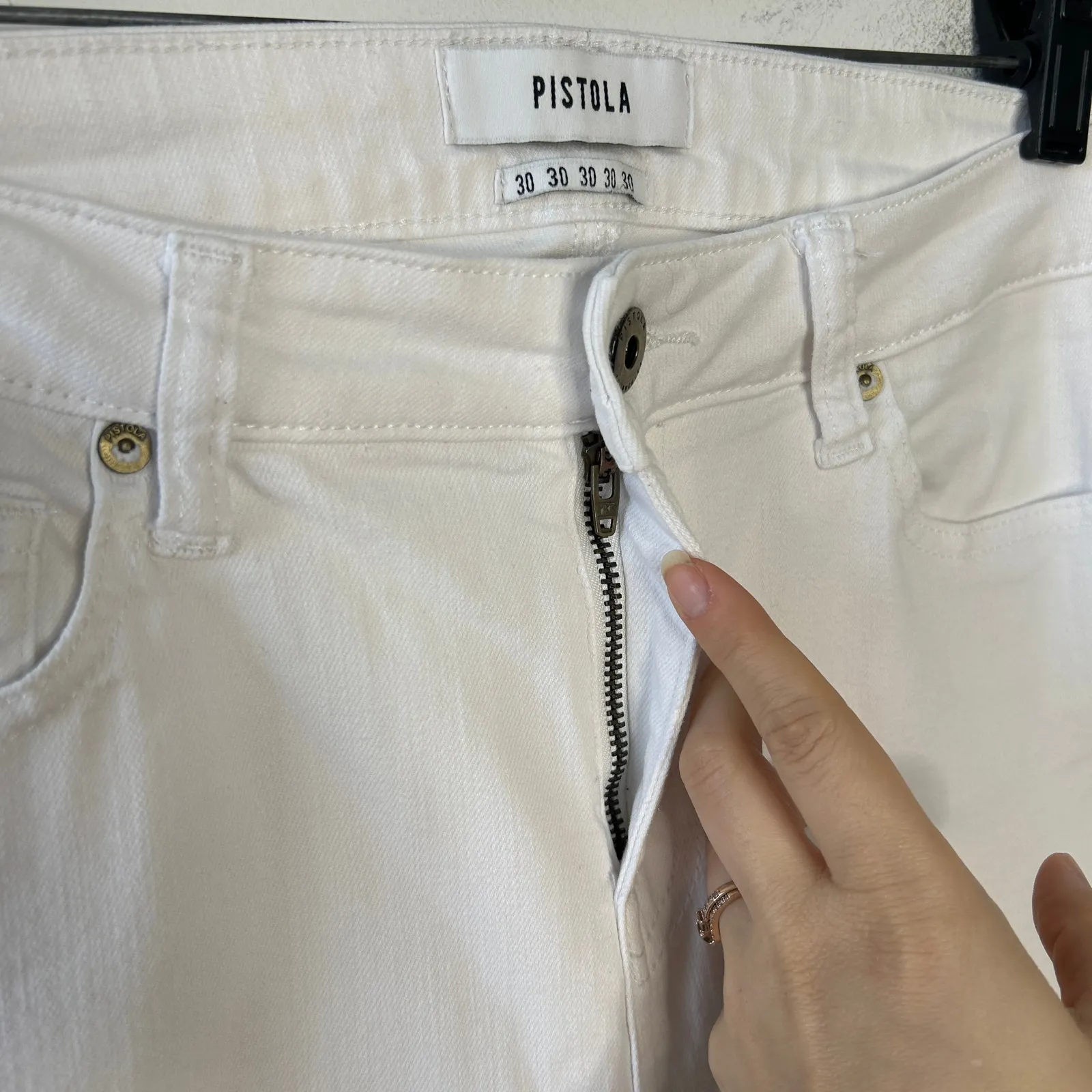 PISTOLA White Skinny Jeans Womens 30 High Waisted Casual Chic Classic Basics - Image 4