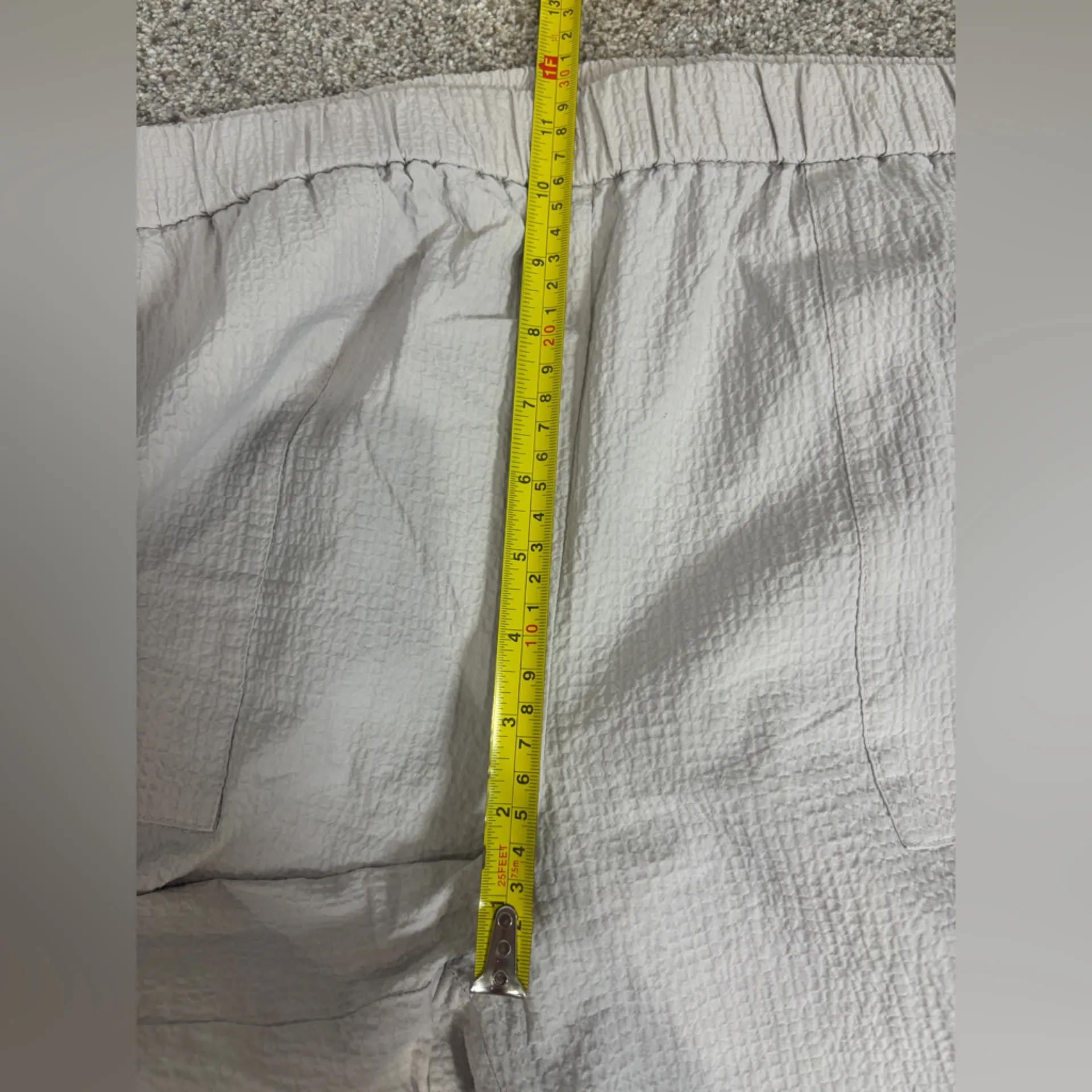 Eileen Fisher Stretch Organic Cotton Crop Pants Wide Leg Large Greige Chalk - Image 10