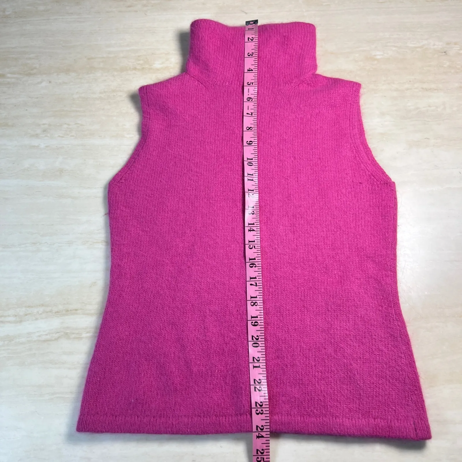 Ann Taylor LOFT Pink Knit Turtle Neck Sleeveless Sweater Top Women's M - Image 8
