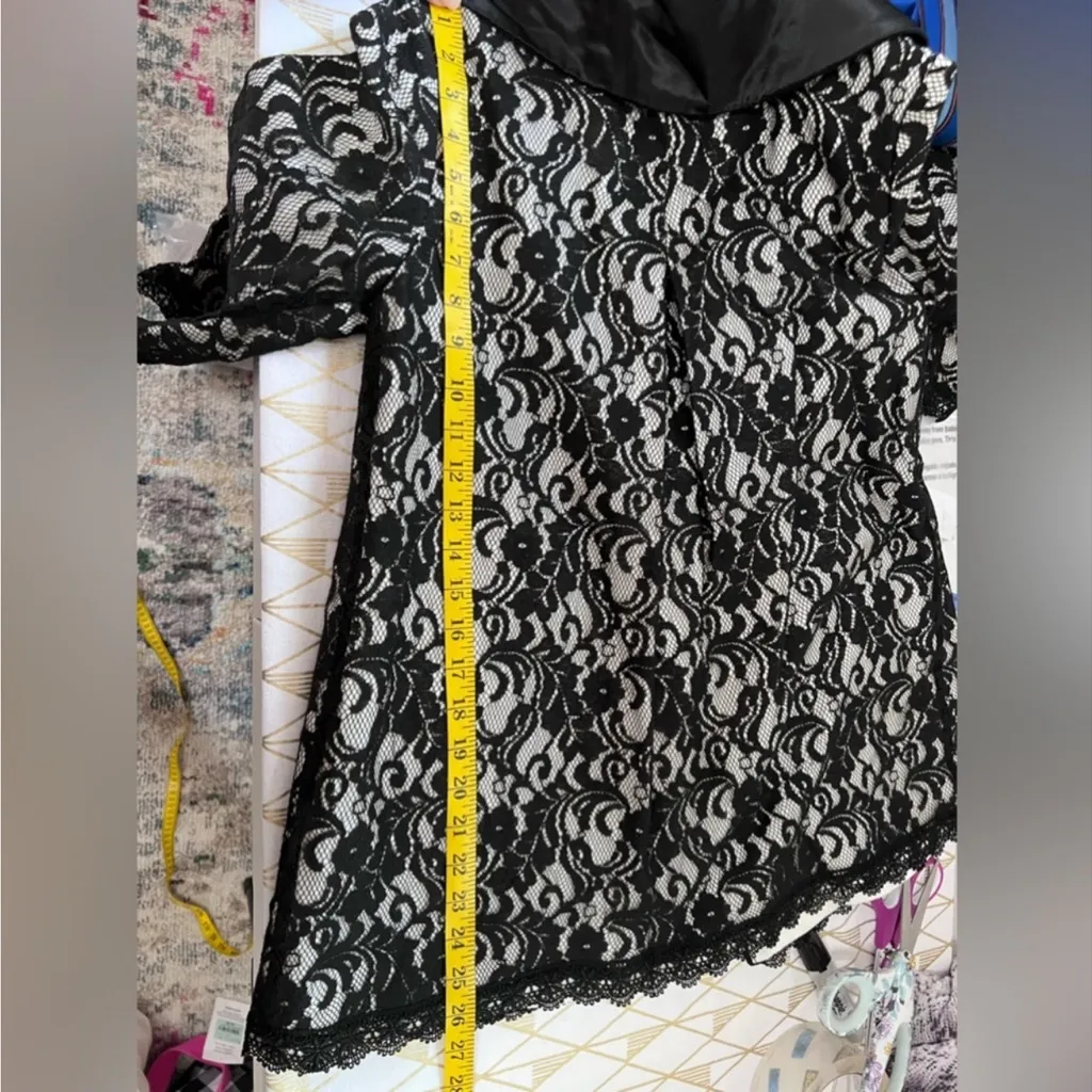 Anthropologie Nick & Mo Boutique NWT Lace Peter Pan Collar 3/4 Sleeve Coat Sz S Black - Image 13