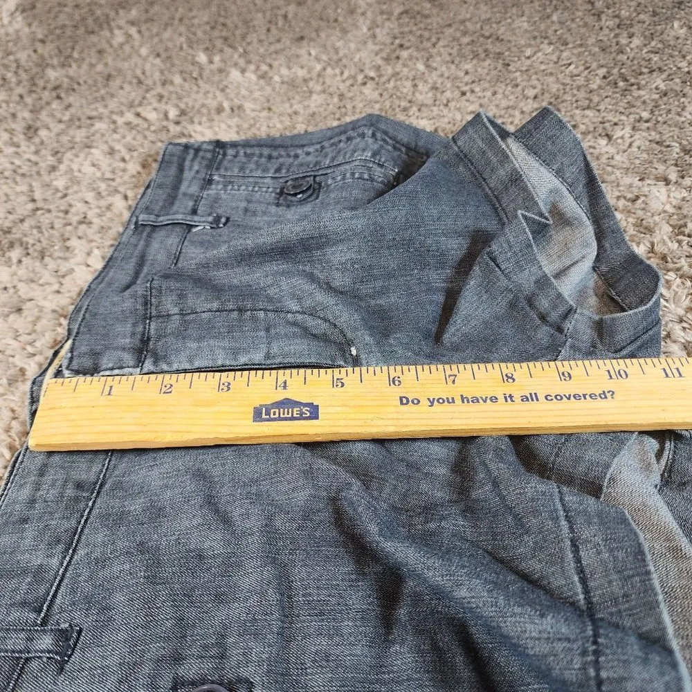 Forever 21 Women Blue Jean Denim Booty Shorts Size 30 Pockets Zipper Hooks - Image 9