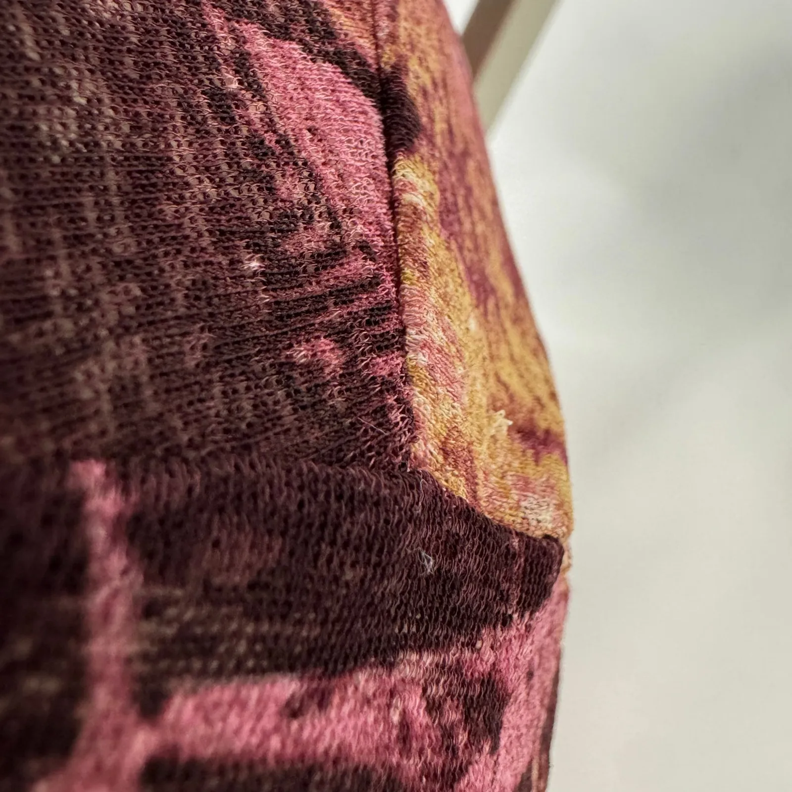 Y2k Mesh Sheer Baby Tee T-Shirt Floral V-Neck Large Karen Kane - Image 4