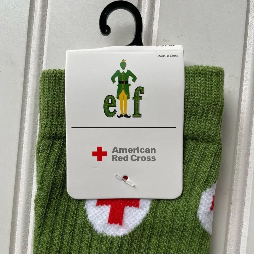 Blood donation Elf Movie Crew Socks Green Size OSFM Unisex - Image 4