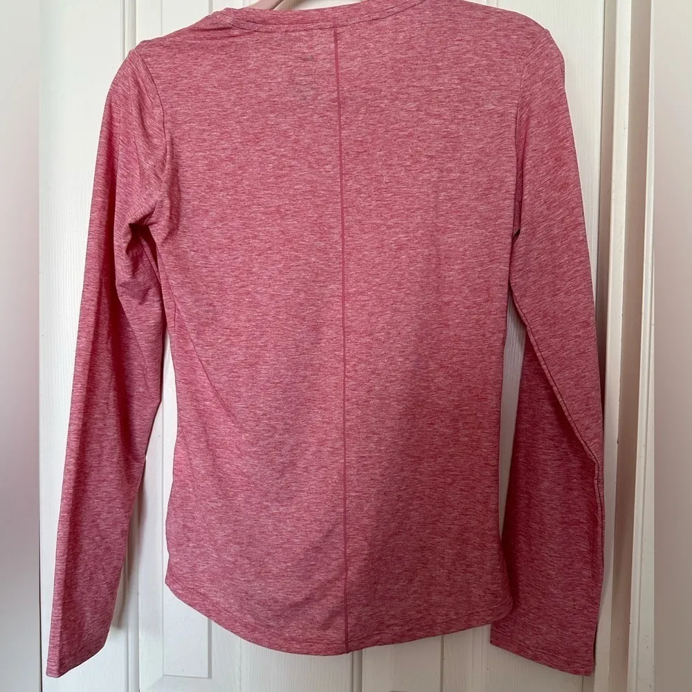 Nike Dri-Fit Heathered Red Pink Long Sleeve Shirt Women's Running XS - Image 3