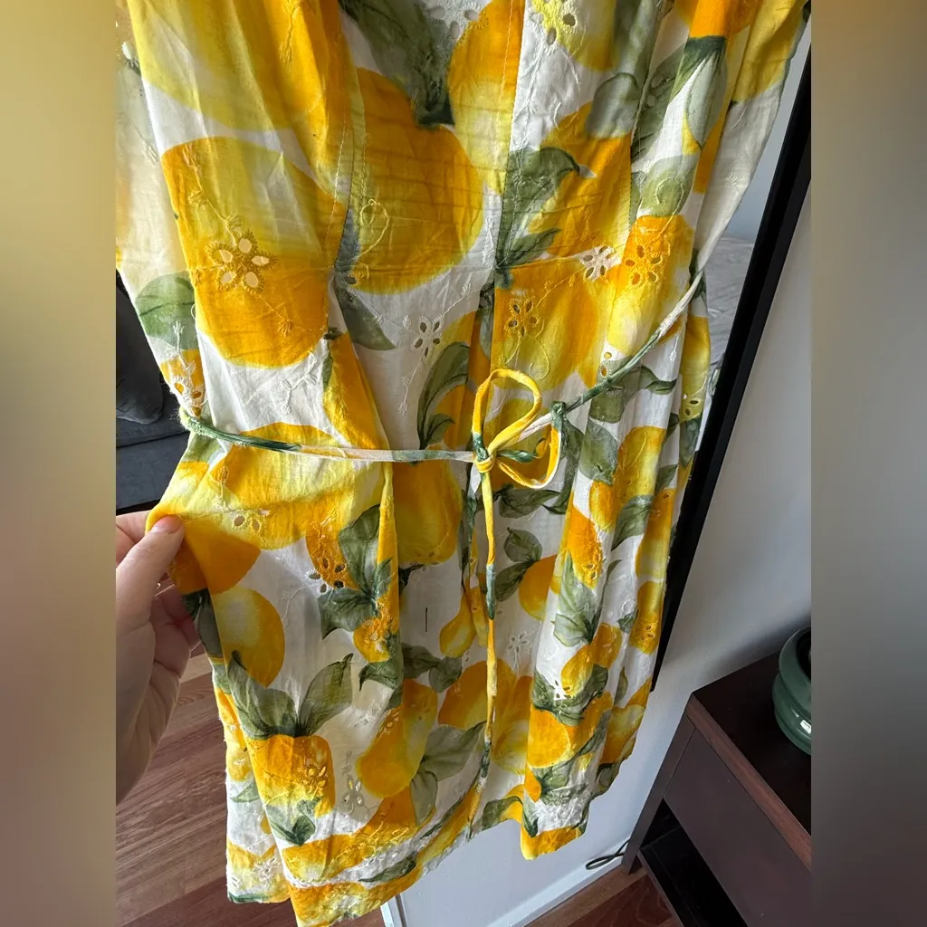 Lemon Crochet Print Dress - Image 3