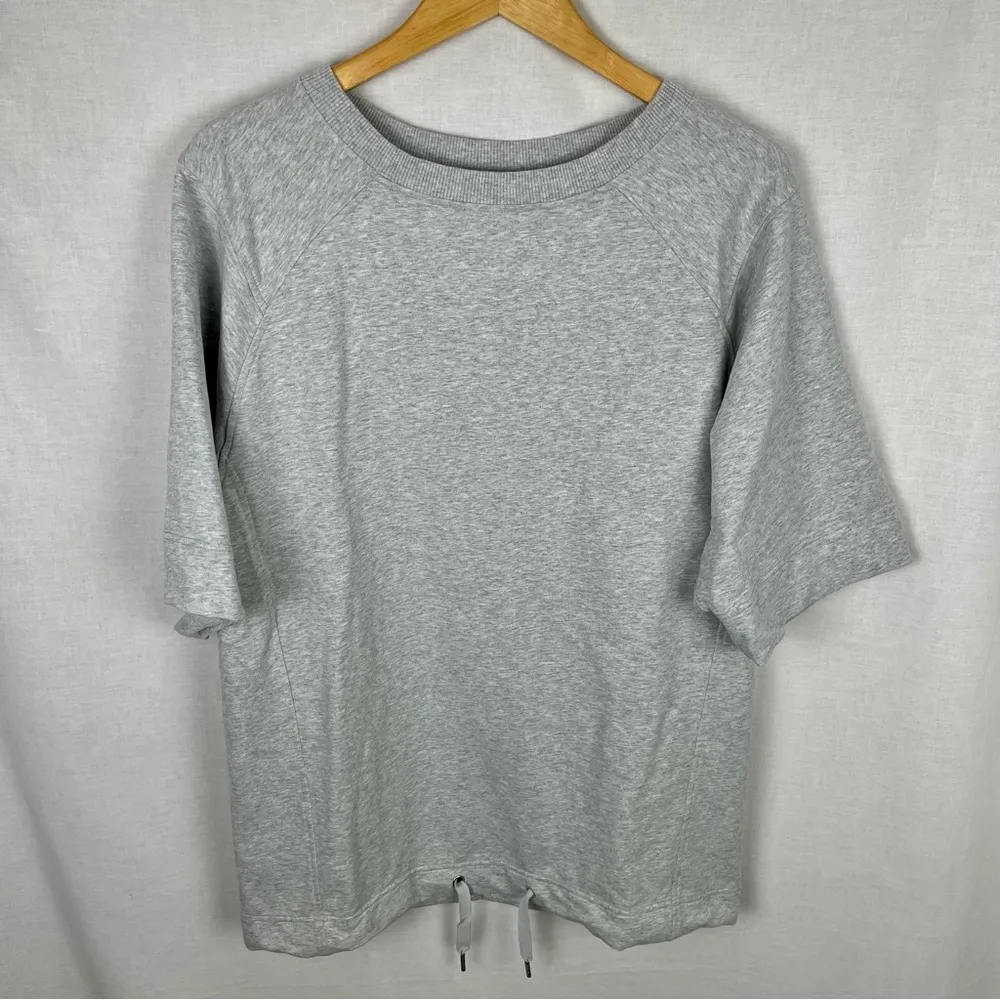 Lululemon Split Short Sleeve Stretch French Terry Heathered Light Grey - Image 2