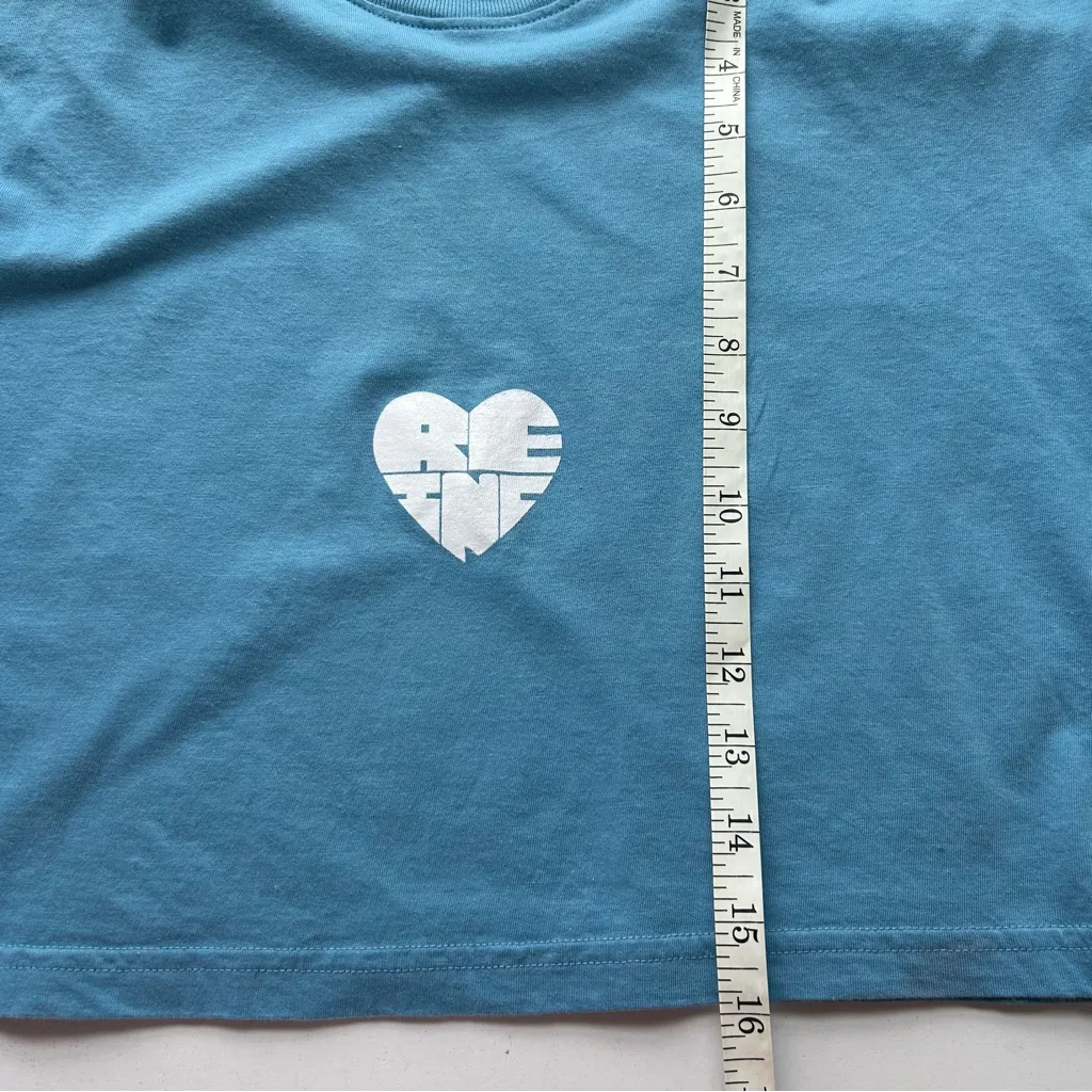 Re Inc Blue Heart Graphic Crop Top - Image 6