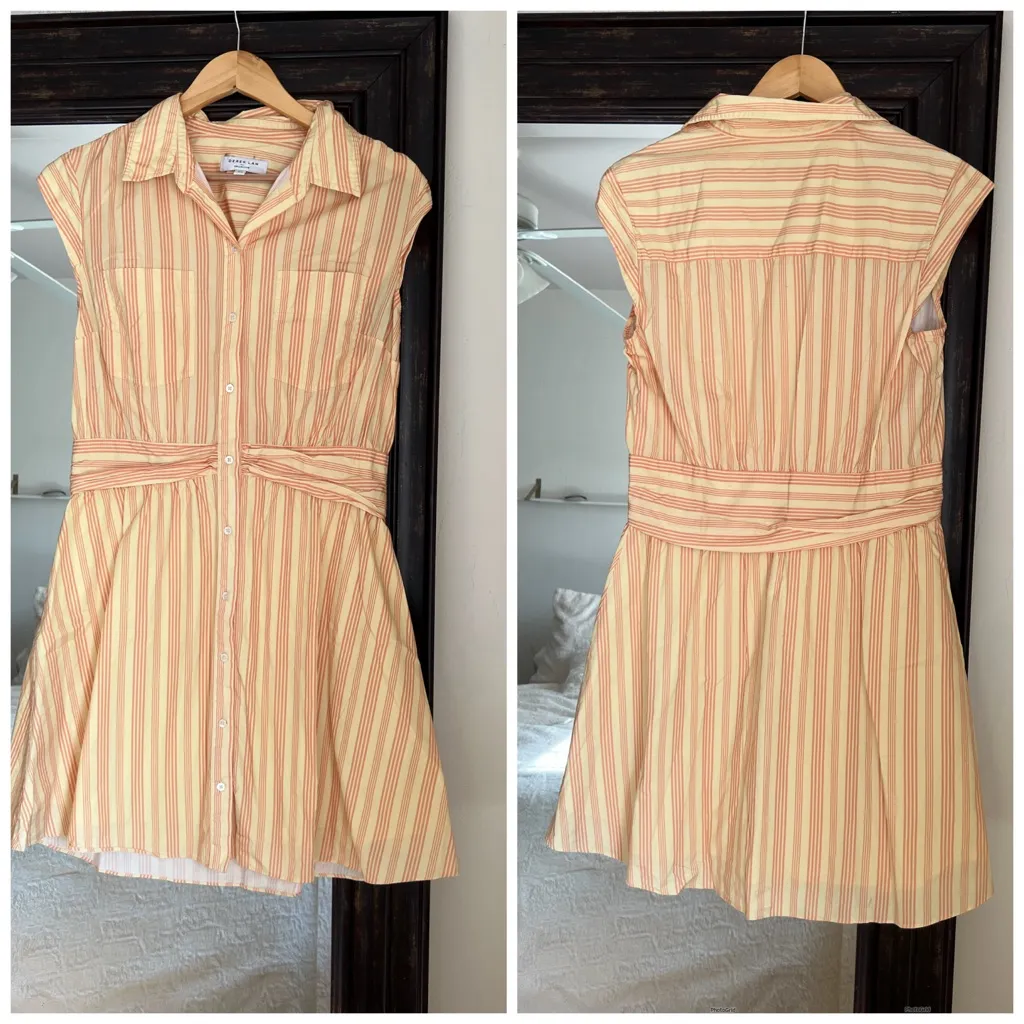Derek Lam Collective X RTR Yellow Stripe Shirt Dress - Image 2