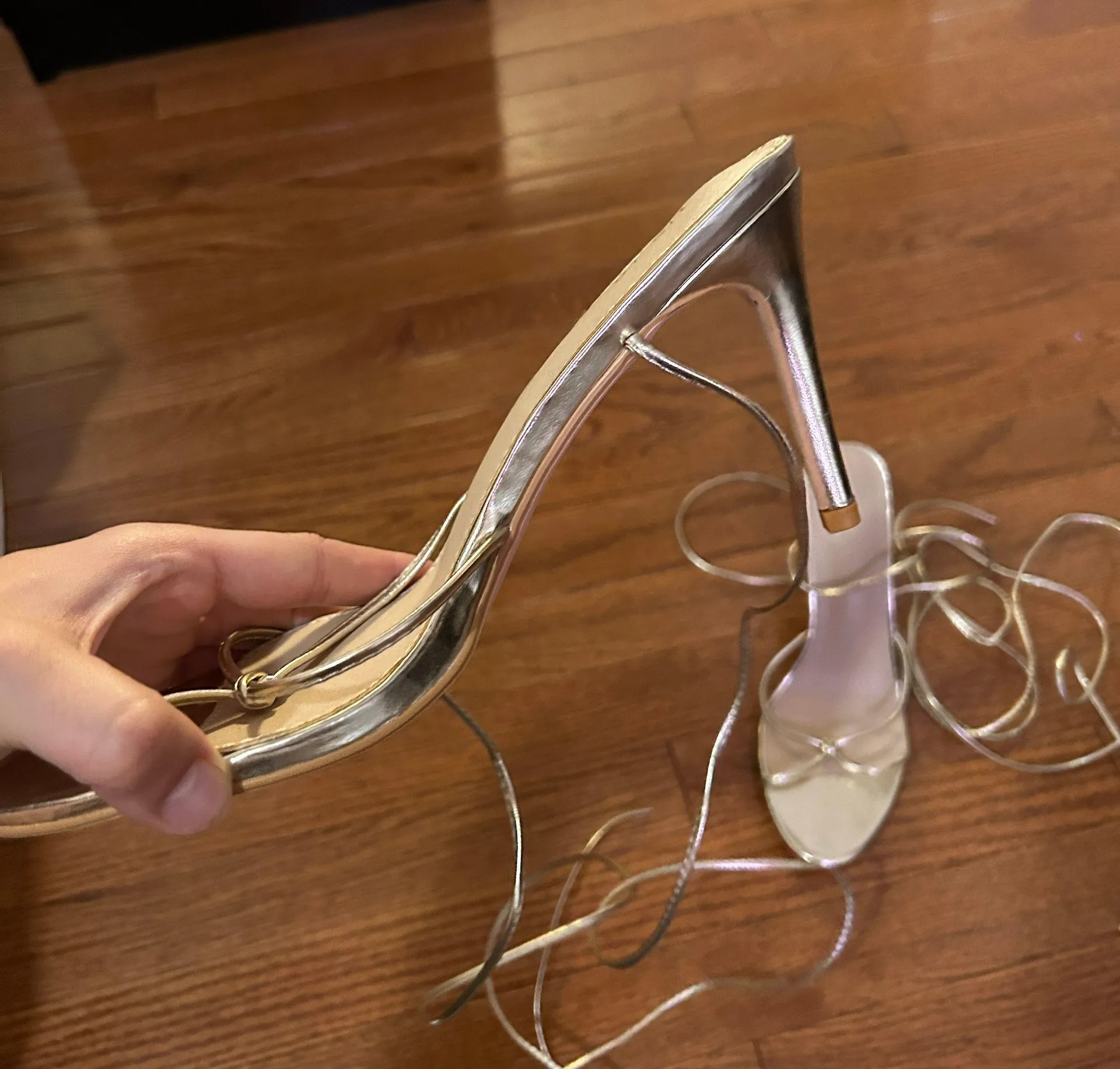 Gold Scrappy Heels Size 10 - Image 4