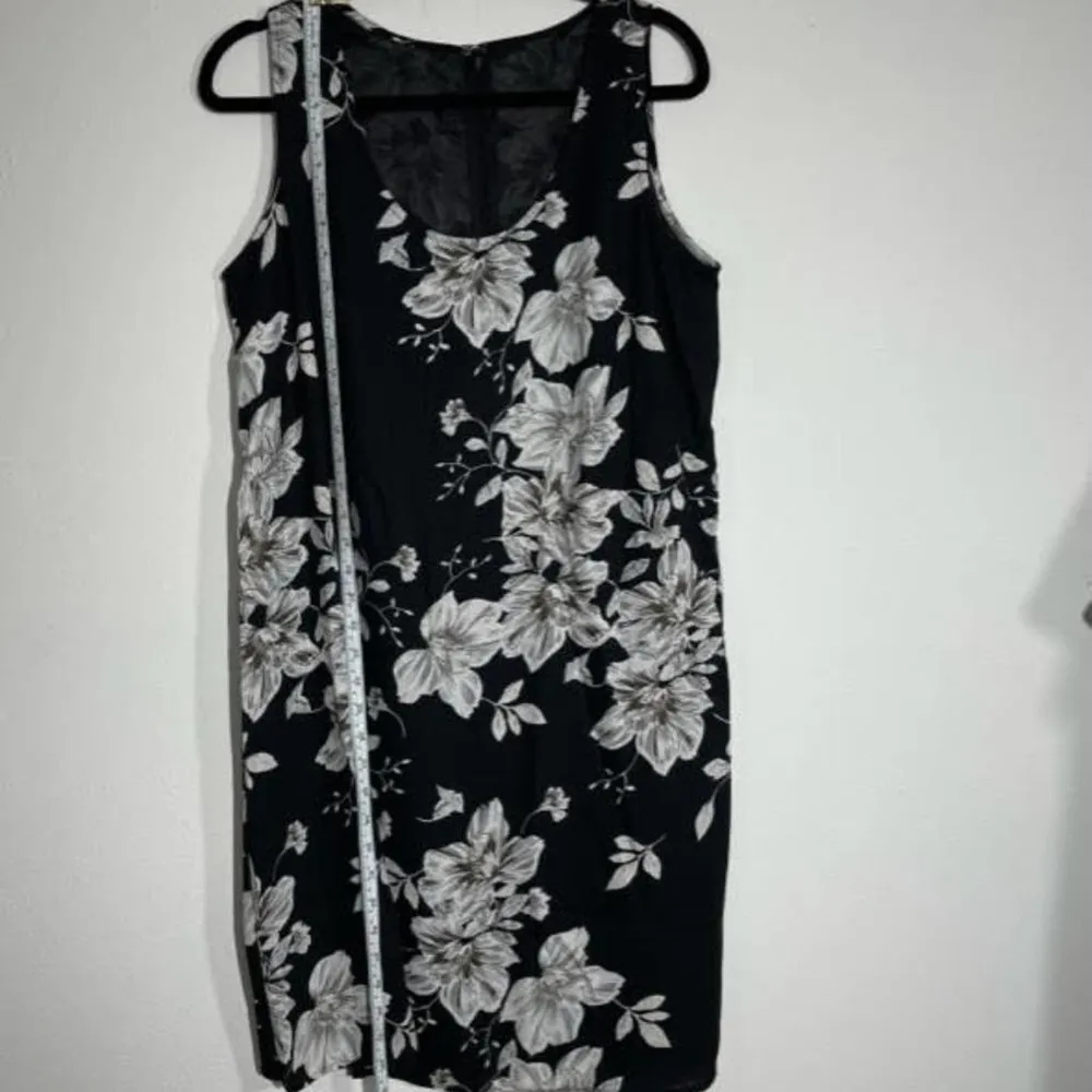 Jessica London Black Gray Floral Print Wrap Dress Two Piece Set Size 16W - Image 99