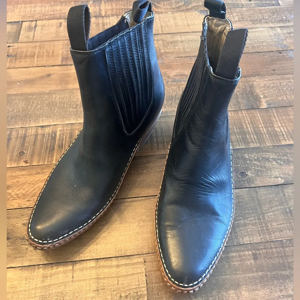 VAQUERO‎ Western Calf Boots Black Size 10.5 - Image 4