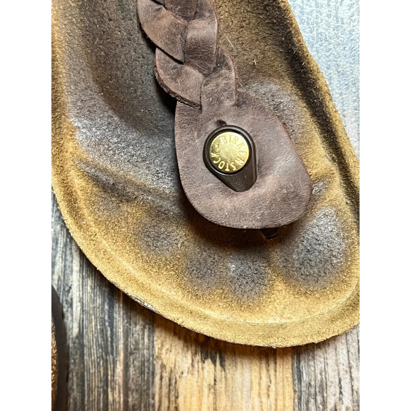 Birkenstock Gizeh Braided Leather Thong Cork Sandals Brown Women's Size 39/8/8.5 - Image 7