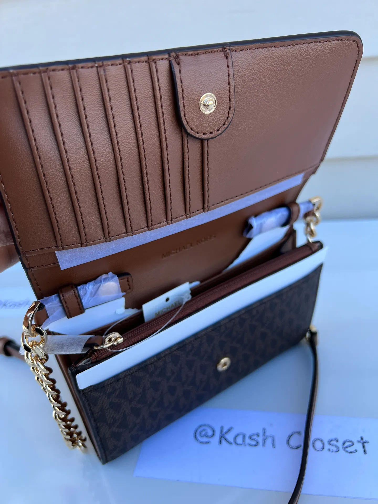 MK JST MD Phone Crossbody & Clutch Brown - Image 5